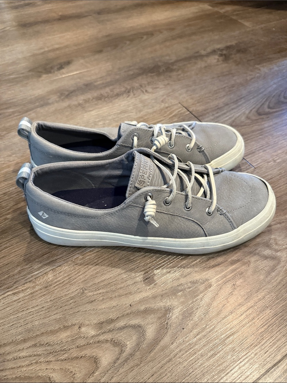 Sperry Top Sider Women's Crest Vibe Gray Leather Sneaker Size 9